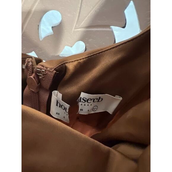 House of CB Lulu Toffee Asymmetric Drape Midi Corset Dress Size L+ Large Plus - Picture 7 of 10